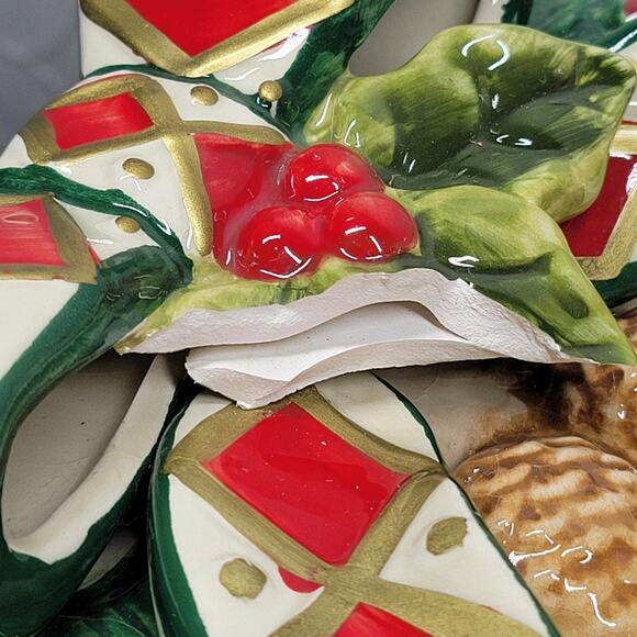 Cracker Barrel Plaid Tidings 3D Cardinal Platter Ceramic Holiday Serving Tray - Picture 14 of 14